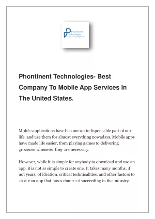 phontinent technologies best