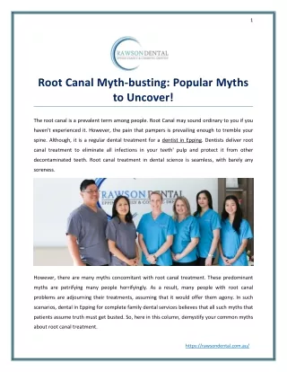 Root Canal Myth-busting Popular Myths to Uncover