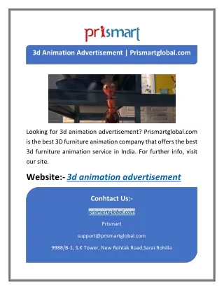 3d animation advertisement prismartglobal com