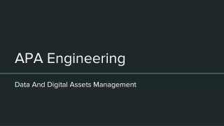 APA Engineering - Data and digital assets Management