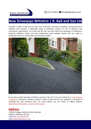 New Driveways Wiltshire