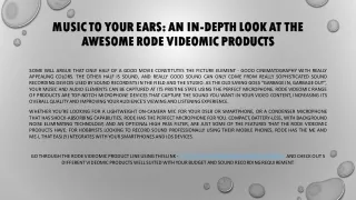 Music to Your Ears: An In-depth Look at The Awesome Rode VideoMic Products
