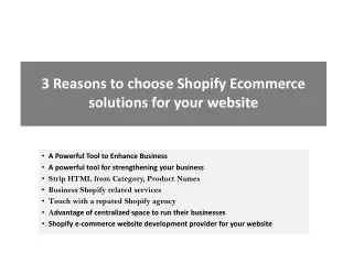 3 reasons to choose shopify ecommerce solutions for your website