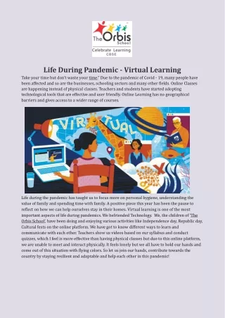 Life During Pandemic - Virtual Learning