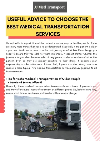 Useful Advice to Choose the Best Medical Transportation Services