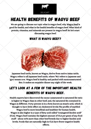 Health Benefits of Wagyu Beef
