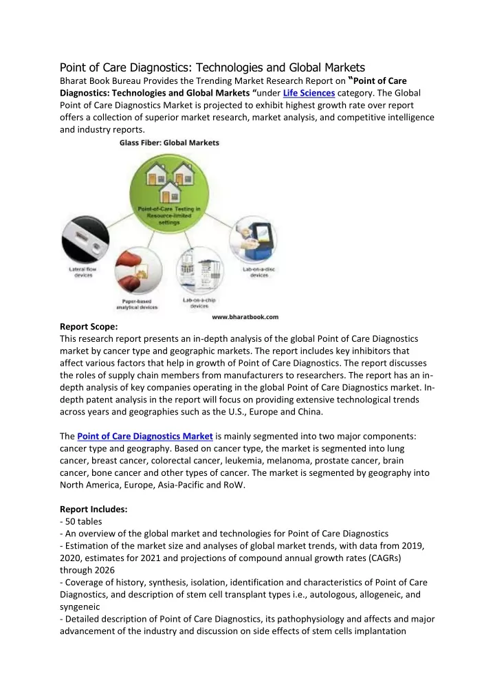 point of care diagnostics technologies and global