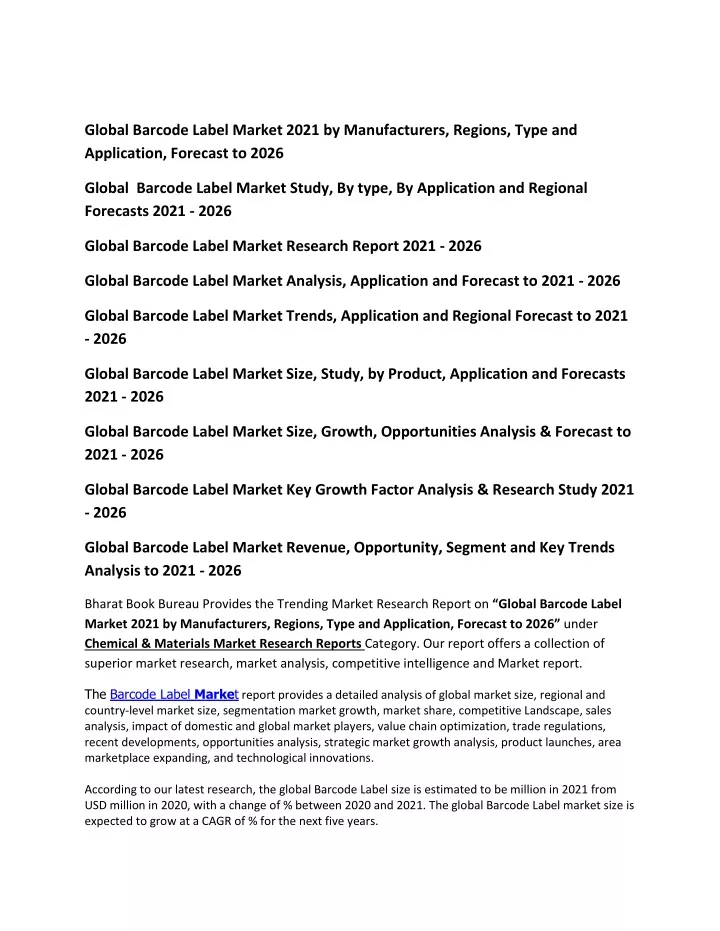 global barcode label market 2021 by manufacturers