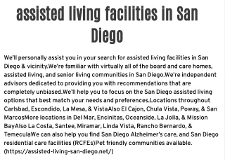 assisted living facilities in San Diego