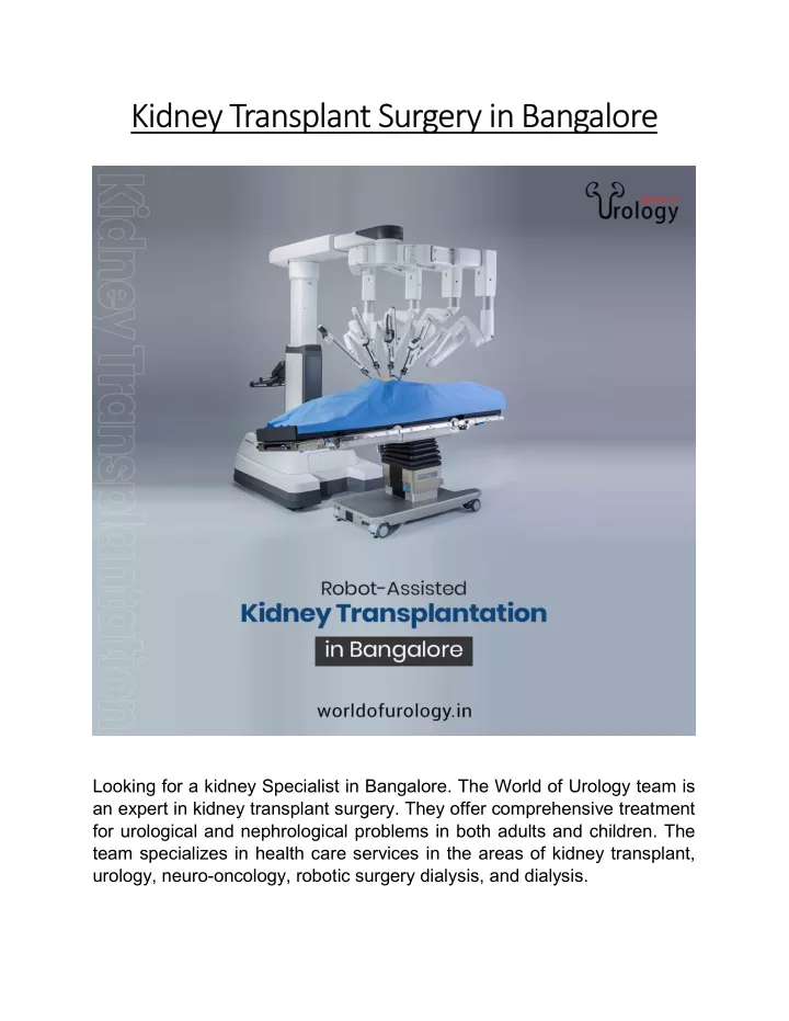 kidney transplant surgery in bangalore kidney