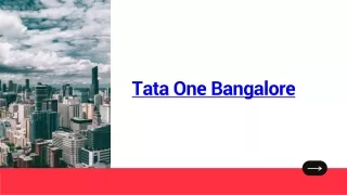 Can I Get A Cheap Mortgage if I Have No Money at Tata One Bangalore