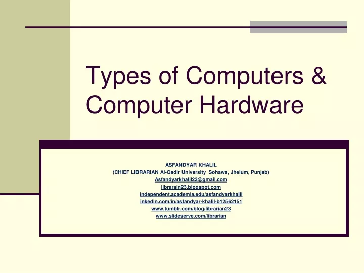 types of computers computer hardware
