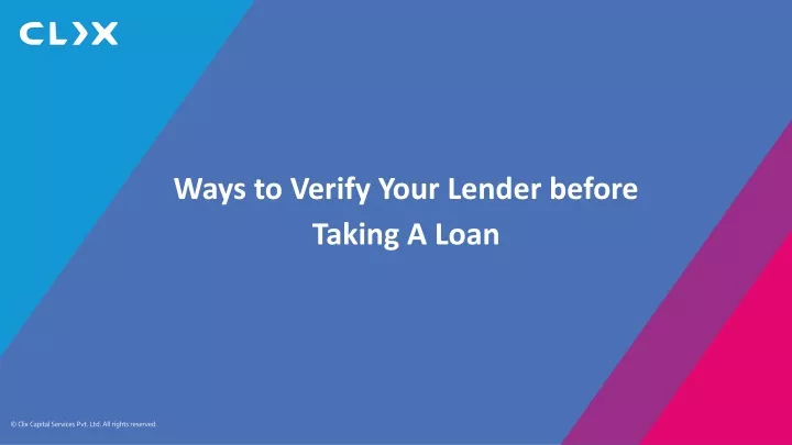 ways to verify your lender before taking a loan