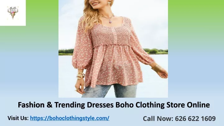 fashion trending dresses boho clothing store