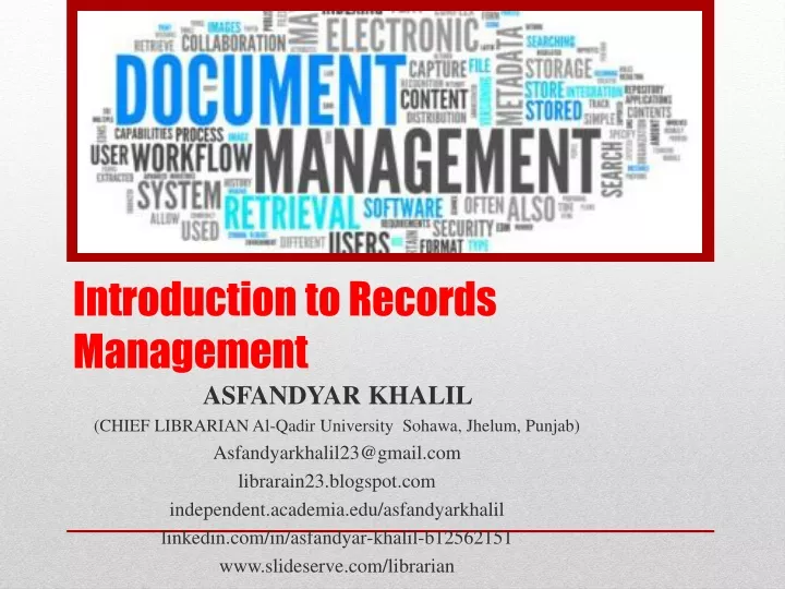 introduction to records management