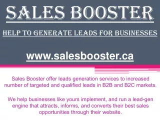Generate Leads for Businesses