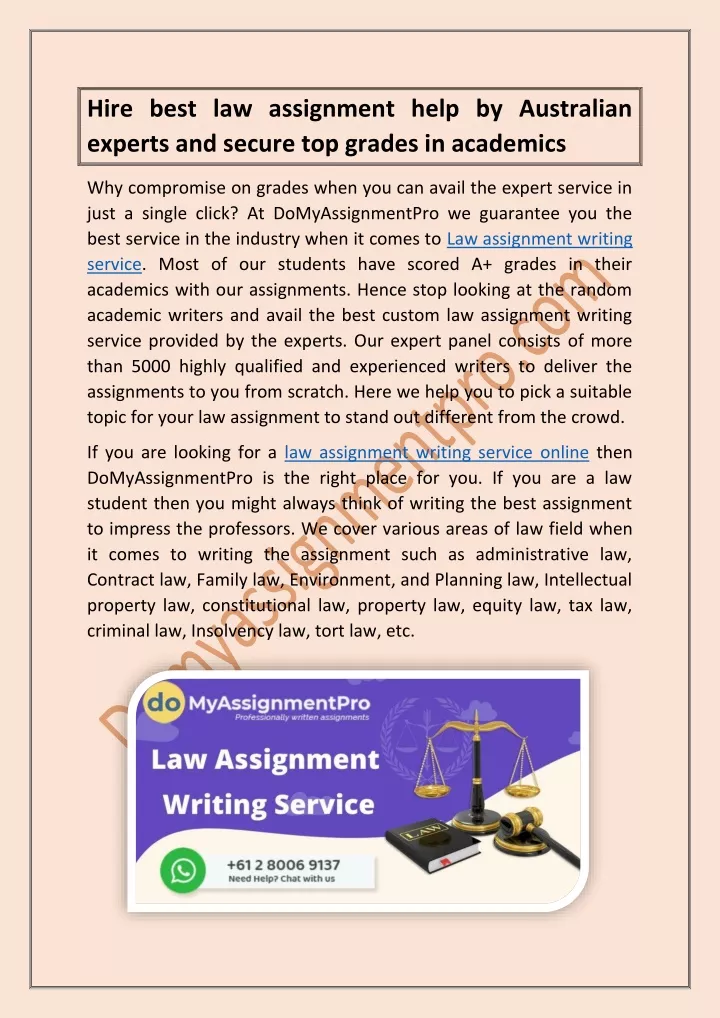 hire best law assignment help by australian