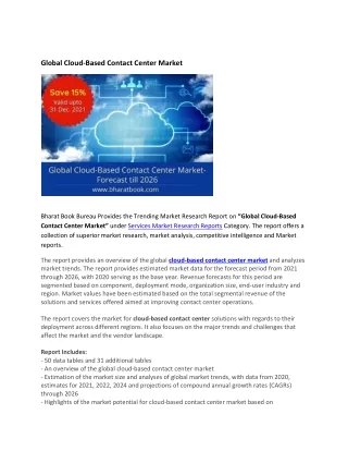 Global Cloud-Based Contact Center Market Research Report 2021-2026