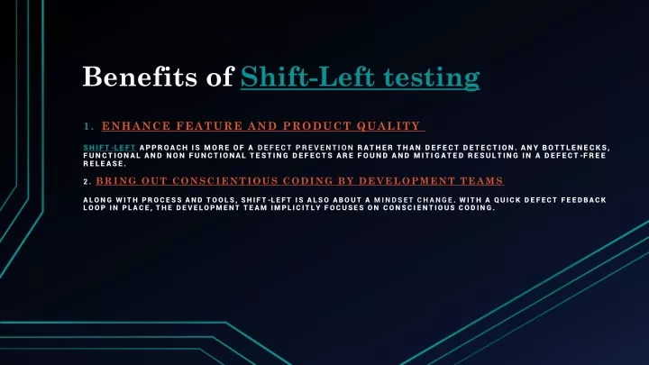 benefits of shift left testing