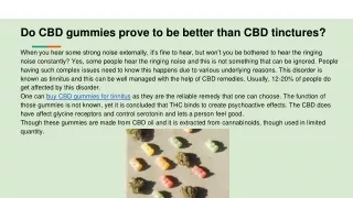 do cbd gummies prove to be better than cbd tinctures