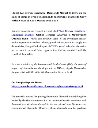 global lab grown synthetic diamonds market