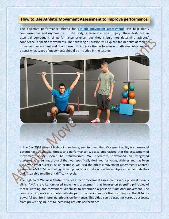 how to use athletic movement assessment