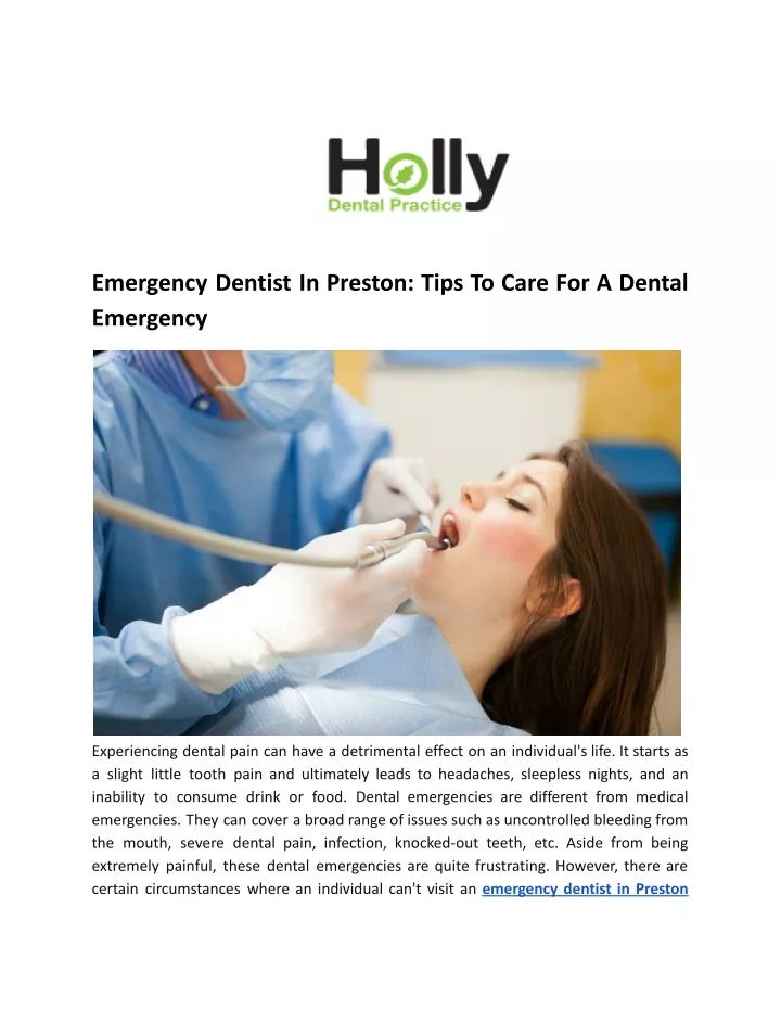 emergency dentist in preston tips to care