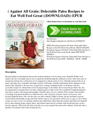 (B.O.O.K.$ Against All Grain Delectable Paleo Recipes to Eat Well  Feel Great ((DOWNLOAD)) EPUB