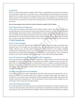 intro introduction duction sap fi is a robust