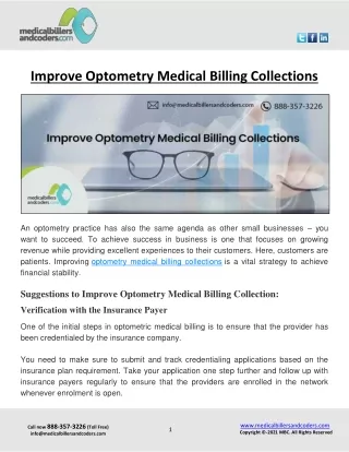 improve optometry medical billing collections