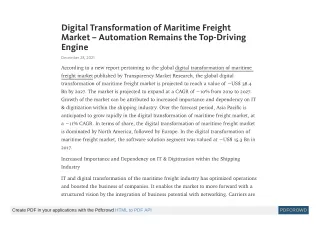 digital transformation of maritime freight market