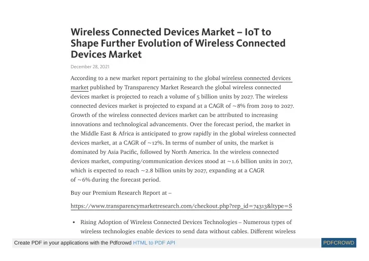 wireless connected devices market iot to shape