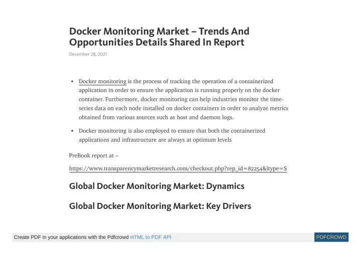 docker monitoring market trends and opportunities
