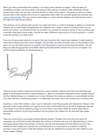 when you need a personalized title necklace