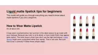 liquid matte lipstick tips for beginners