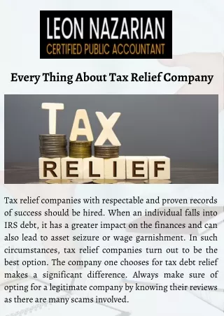 Every Thing About Tax Relief Company