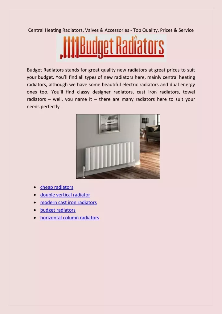 central heating radiators valves accessories