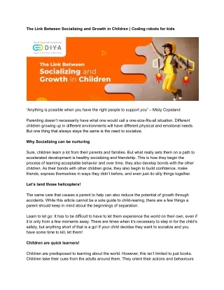 The Link Between Socializing and Growth in Children _ Coding robots for kids