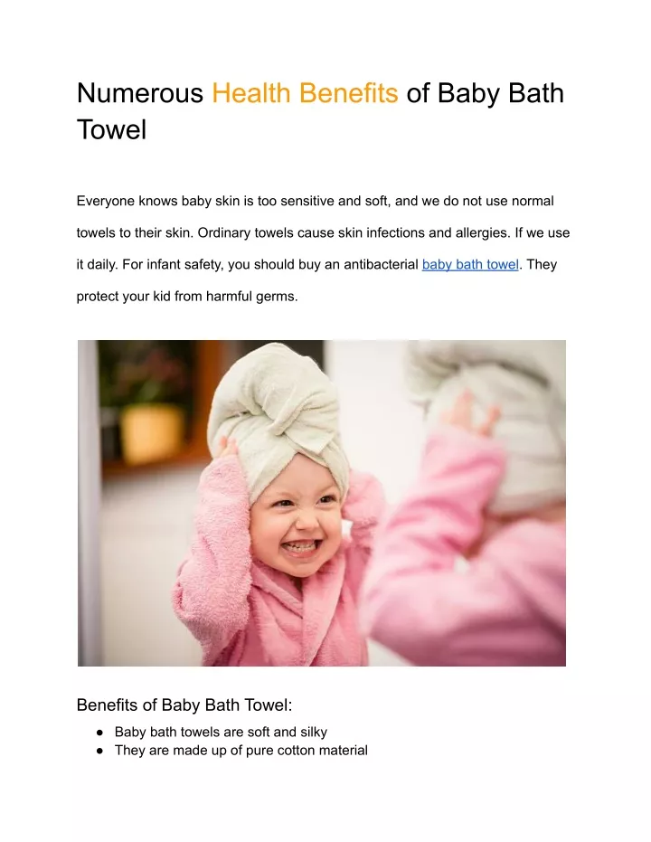 numerous health benefits of baby bath towel