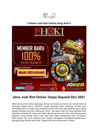Game Judi Slot Online Uang Asli