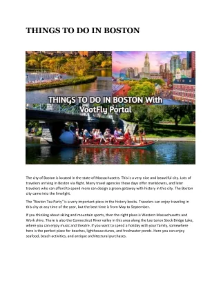 THINGS TO DO IN BOSTON