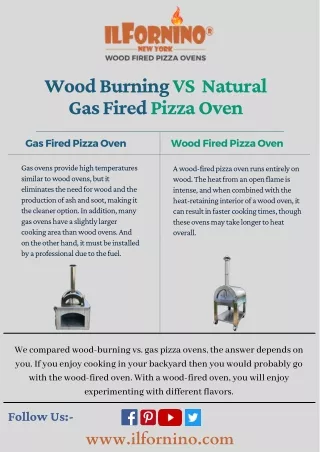Wood Burning VS Natural Gas Pizza Oven, Which is the Best?