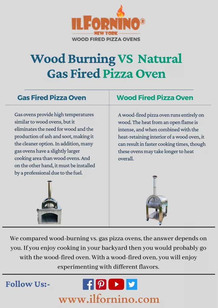 wood burning vs natural gas fired pizza oven