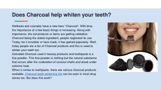 does charcoal help whiten your teeth