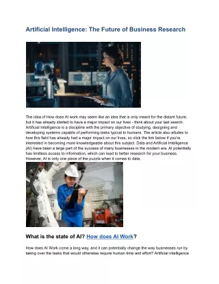 The Basics Of AI  |  Its Applications & How does AI Work
