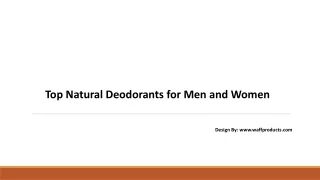 Top Natural Deodorants for Men and Women