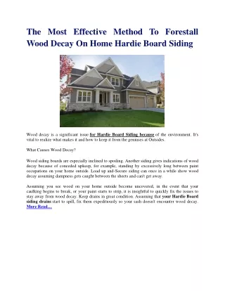 the most effective method to forestall wood decay