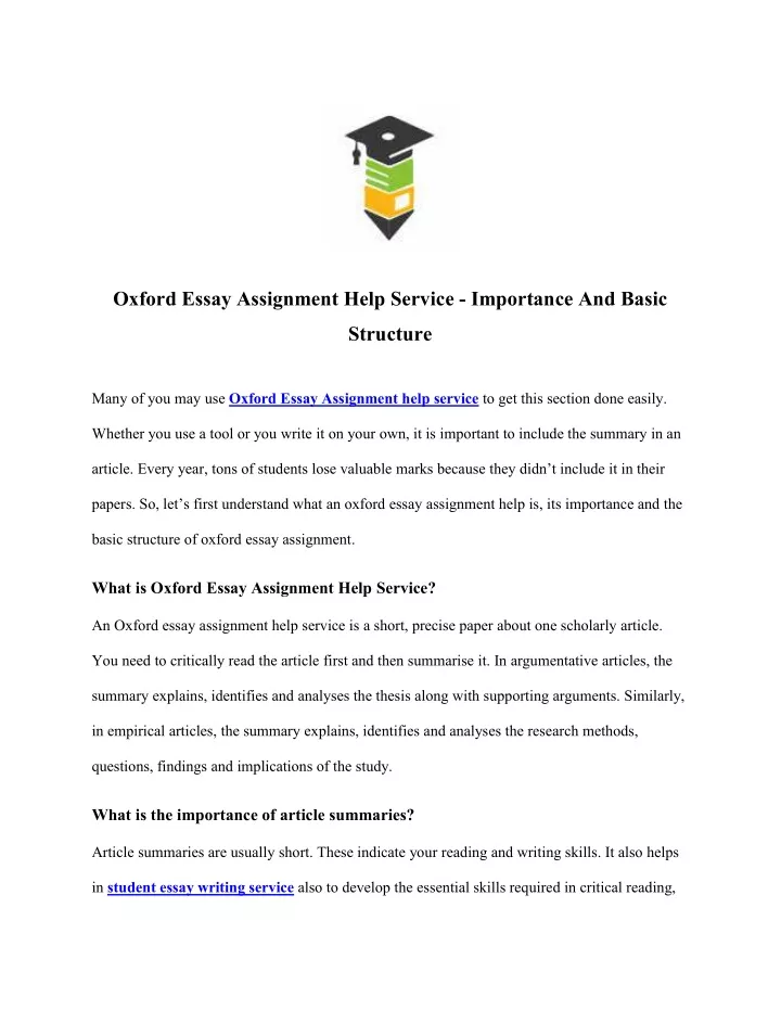 oxford essay assignment help service importance