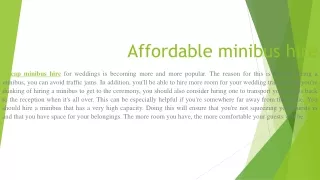 affordable minibus hire