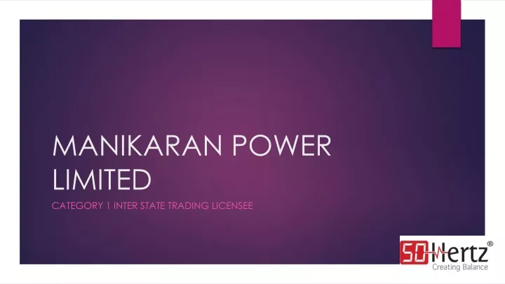 manikaran power limited category 1 inter state